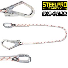 تصویر لنیارد تک بازو طنابی با قلاب Steelpro Safety مدل CU یک و نیم